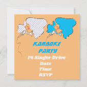 Invitation Karaoké chanter le thème rétro (Devant)