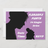 Invitation Karaoké chanter le thème rétro (Devant)