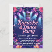 Invitation Karaoke Dance Party Social ou fête d'anniversaire (Devant)