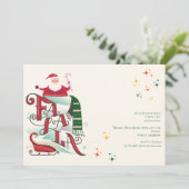 Invitation Karaoke de Noël Père Noël Service de carols d'égli (Debout devant)