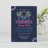 Invitation Karaoke fête d'anniversaire (Debout devant)