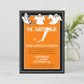 Invitation Karaoke Halloween Party Happy Ghosts Custom (Debout devant)