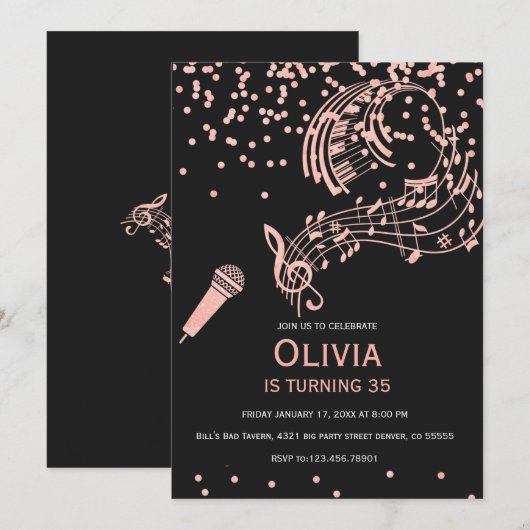 Invitation Karaoke, invitation du parti Karaoke (Devant / Derrière)