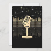 Invitation Karaoke Night Black Gold 50th Disco Birthday Party (Dos)