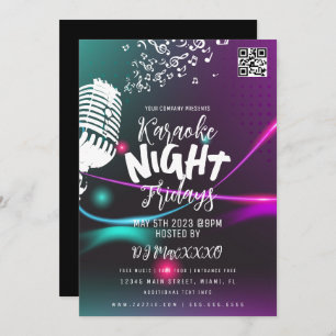 Invitation Karaoke Night Event Party Bar Club Flyer