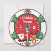 Invitation Karaoke Père Noël Reindeer Vinyl Record (Devant)