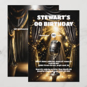 Invitation Karaoke vedette l'événement Hollywood en or noir (Devant / Derrière)