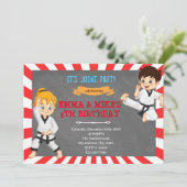 Invitation Karate boy girl joint party (Debout devant)