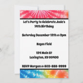 Invitation Karate Girl fête d'anniversaire Cravate-Dye Rainbo (Dos)