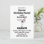 Invitation Karate I am A Black Belt Karate Anniversaire (Debout devant)