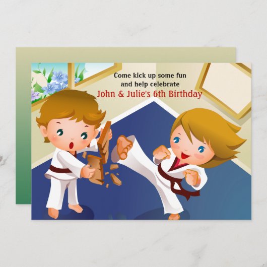 Invitation Karate Kids (Devant / Derrière)