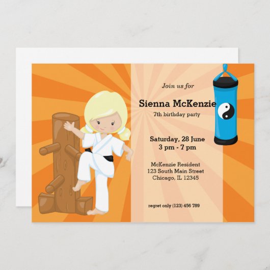 Invitation Karate Kids (Devant / Derrière)