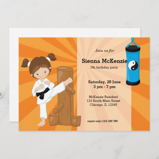 Invitation Karate Kids (Devant / Derrière)