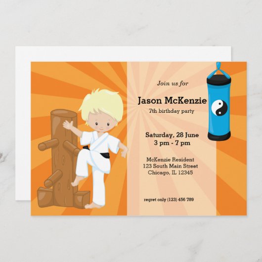 Invitation Karate Kids (Devant / Derrière)