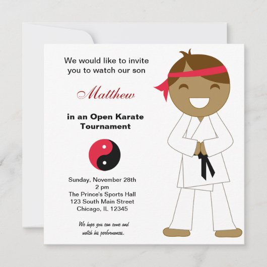 Invitation Karate Kids Tournaments (Devant)