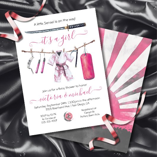 Invitation Karate Martial Arts Girl Baby shower