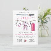 Invitation Karate Martial Arts Girl Baby shower (Debout devant)