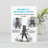 Invitation Karate Ninja Boy's Birthday Bash (Debout devant)