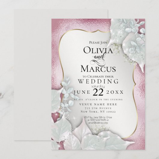 Invitation Karmila | Chimmer perle de Bourgogne pâle personna (Devant / Derrière)