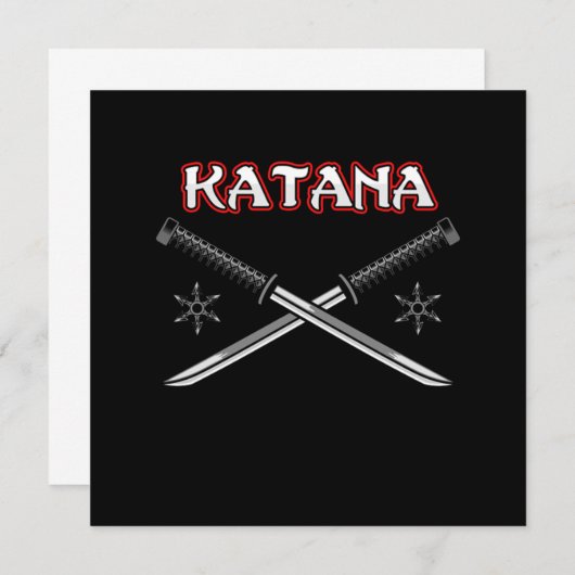 Invitation Katana Sword Ninja Art japonais Japon Samurai Cade (Devant / Derrière)