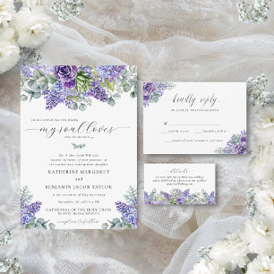 Invitation Katherine Mariage traditionnelle florale catholiqu