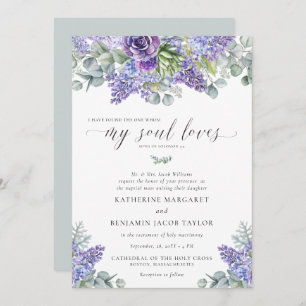 Invitation Katherine Mariage traditionnelle florale catholiqu