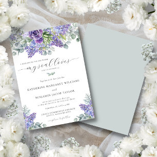 Invitation Katherine Purple Floral Christian Faith Mariage