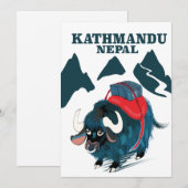 Invitation Kathmandu Népal poster de voyage toile Imprimer (Devant / Derrière)