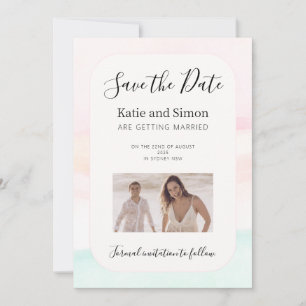 Invitation Katie - Aquarelle Pastel Enregistrer La Date Maria