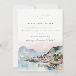 Invitation Kauai Hawaii Aquarelle Paysage Baby Shower