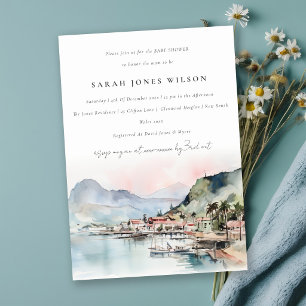 Invitation Kauai Hawaii Paysage à l'aquarelle Baby Shower