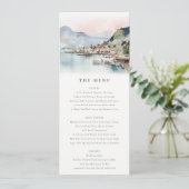 Invitation Kauai Hawaii Watercolor Landscape Wedding Menu (Debout devant)