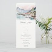 Invitation Kauai Hawaii Watercolor Landscape Wedding Program (Debout devant)