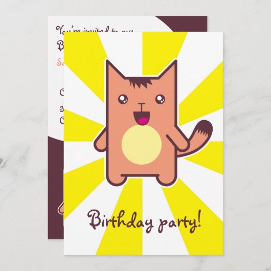 Invitation Kawaii (Devant / Derrière)