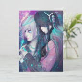 Invitation Kawaii Anime Graphic (Debout devant)