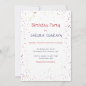 Invitation Kawaii Asian girl 5e Anniversaire gâteau nom des c (Dos)