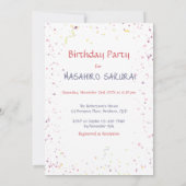 Invitation Kawaii Asiatique fille 1er Anniversaire gâteau nom (Dos)