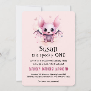 Invitation Kawaii Bat Halloween fête d'anniversaire