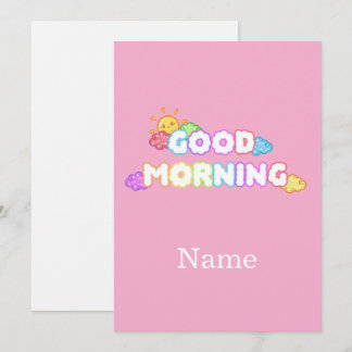 Invitation Kawaii Bonjour Soleil & Nuages Arc-en-Ciel
