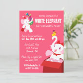 Invitation Kawaii Caricature X mas White Elephant Party (Debout devant)