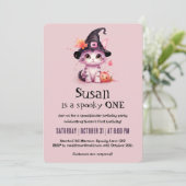 Invitation Kawaii Chat Halloween fête d'anniversaire (Debout devant)