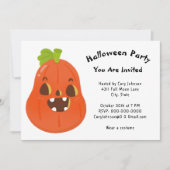 Invitation Kawaii Citrouille Halloween Jack o' Lantern WH Par (Devant)