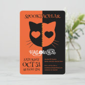Invitation Kawaii Creepy Cute Cat Spooktacular Halloween (Debout devant)