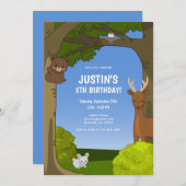 Invitation Kawaii Cute Animaux Anniversaire (Devant / Derrière)