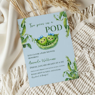 Invitation Kawaii deux pois dans le Baby shower Jumeaux de Po