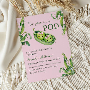 Invitation Kawaii deux pois dans le Baby shower rose rose ros