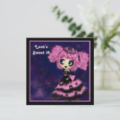Invitation Kawaii fille douce 16 PinkyP (Debout devant)