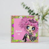 Invitation Kawaii fille douce 16 PinkyP (Debout devant)