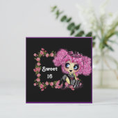 Invitation Kawaii fille douce 16 PinkyP (Debout devant)