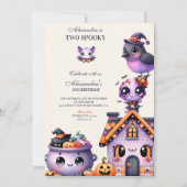 Invitation Kawaii Halloween 2ème anniversaire Éffrayant Cute  (Devant)